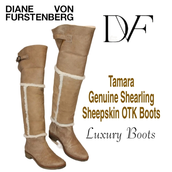 Diane Von Furstenberg Shoes - Sale❗Diane von Furstenberg Tamara GENUINE Shearling 8 Sheepskin OTK Boots LUXURY